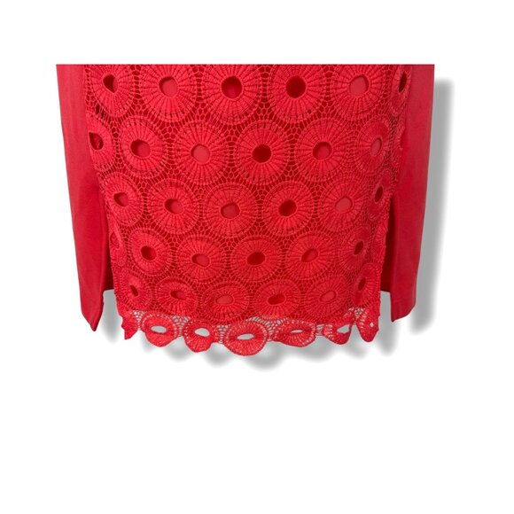 Rafaella Coral Lace Ponte Knit Shift Dress Size 1X 16 Summer Vibrant Plus Size - Picture 2 of 7